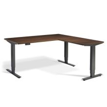 L-Shape Standng Desk Walnut Black Combo